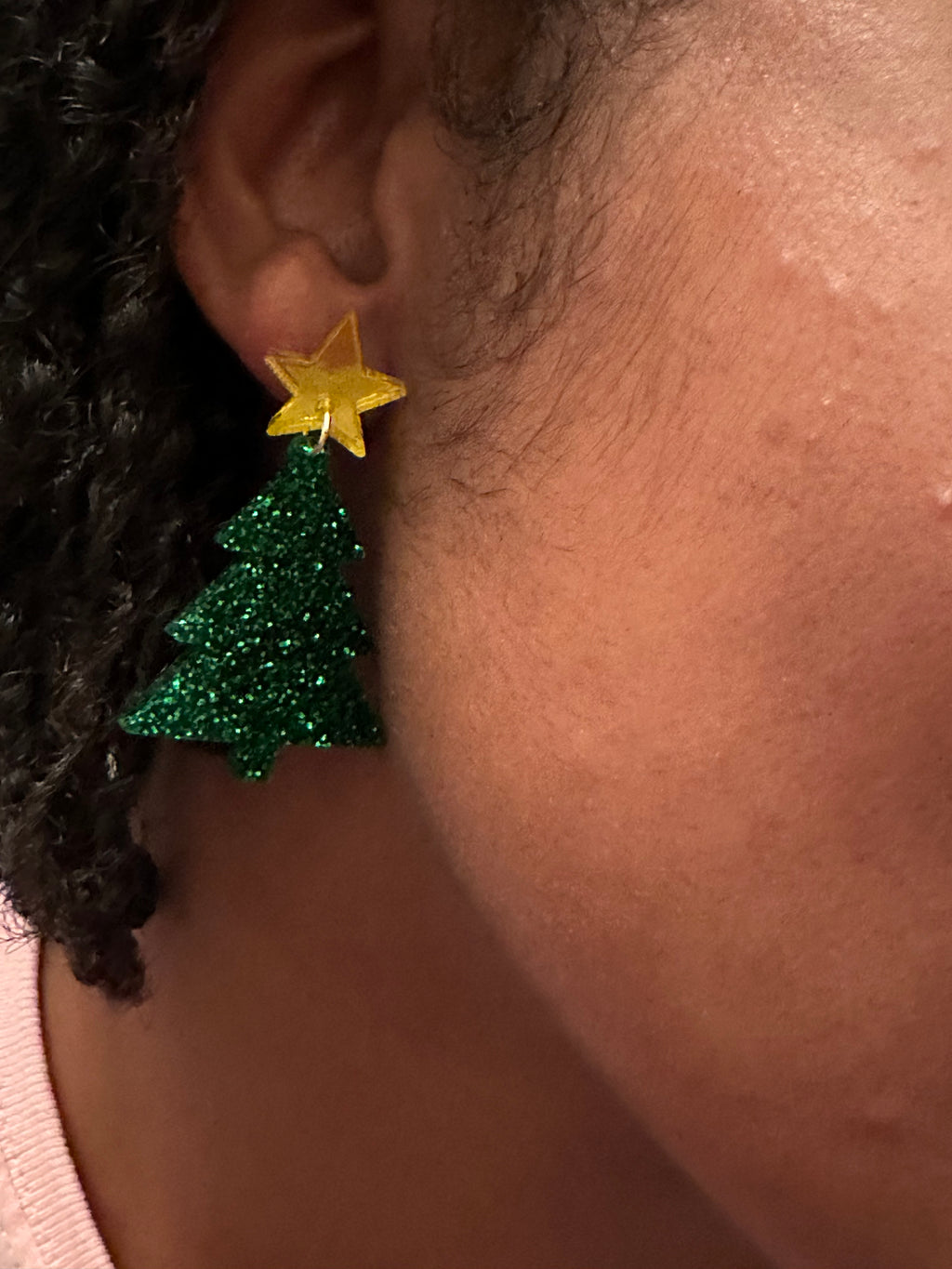 Glitter Christmas Tree Earrings